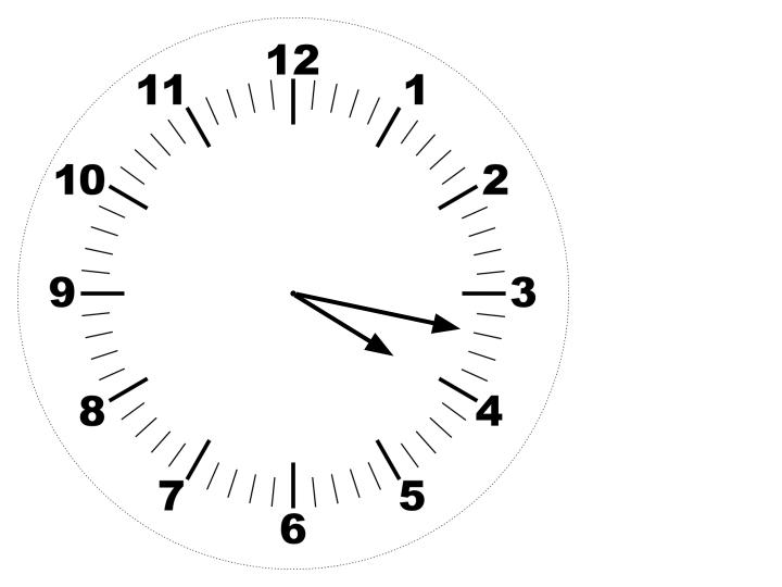 A clock with the hour arm pointing to 4 and the minute arm pointing at 17