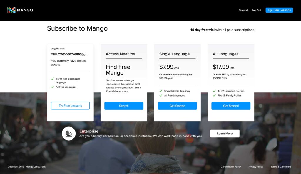 Mango promo code process step 3